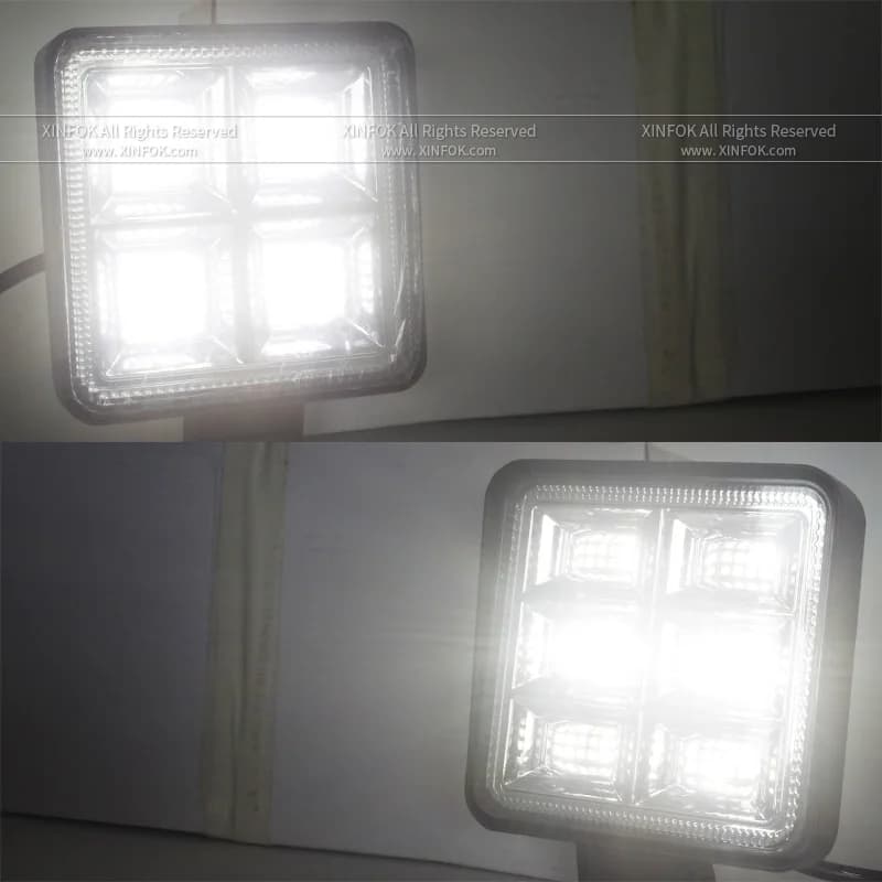Lumière Led ronde pour camion 12v 24v, pour tracteur, voiture, véhicule, 4x4, barre tout-terrain, lu