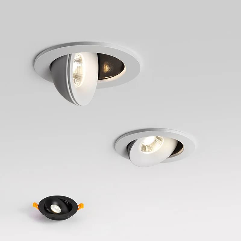 Spot circulaire à intensité variable 360 °   Angle réglable LED intégré COB Downlight 9W 12W 15W pla