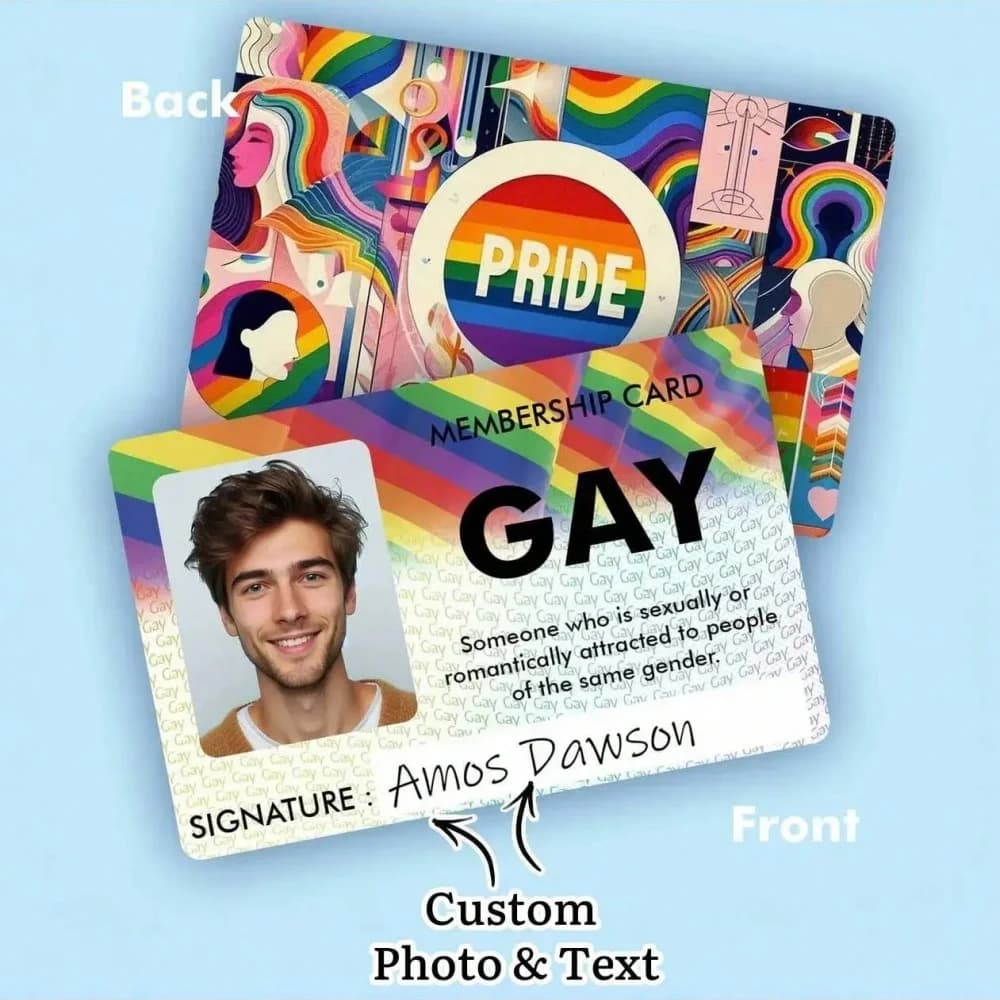 Carte d'identité gay personnalisée avec photo, idée de cadeau drôle et piqueant pour un ami ou un co