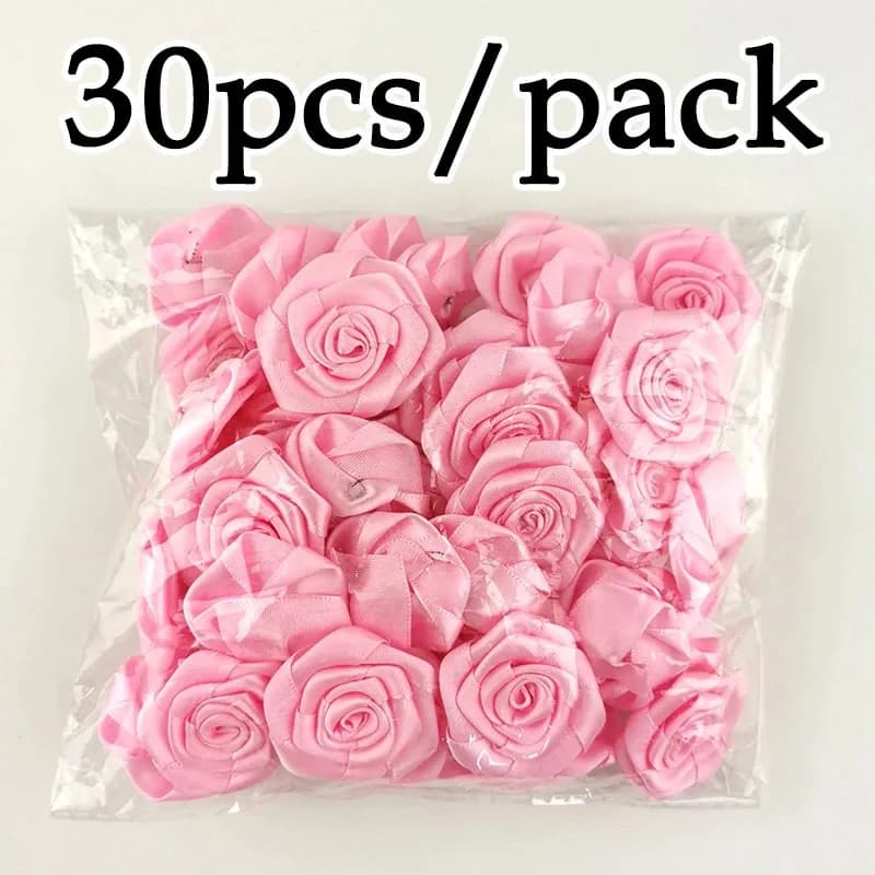 (30 pièces/paquet) 40mm Mini Rosette en Satin de haute qualité pour la décoration de vêtements de fê