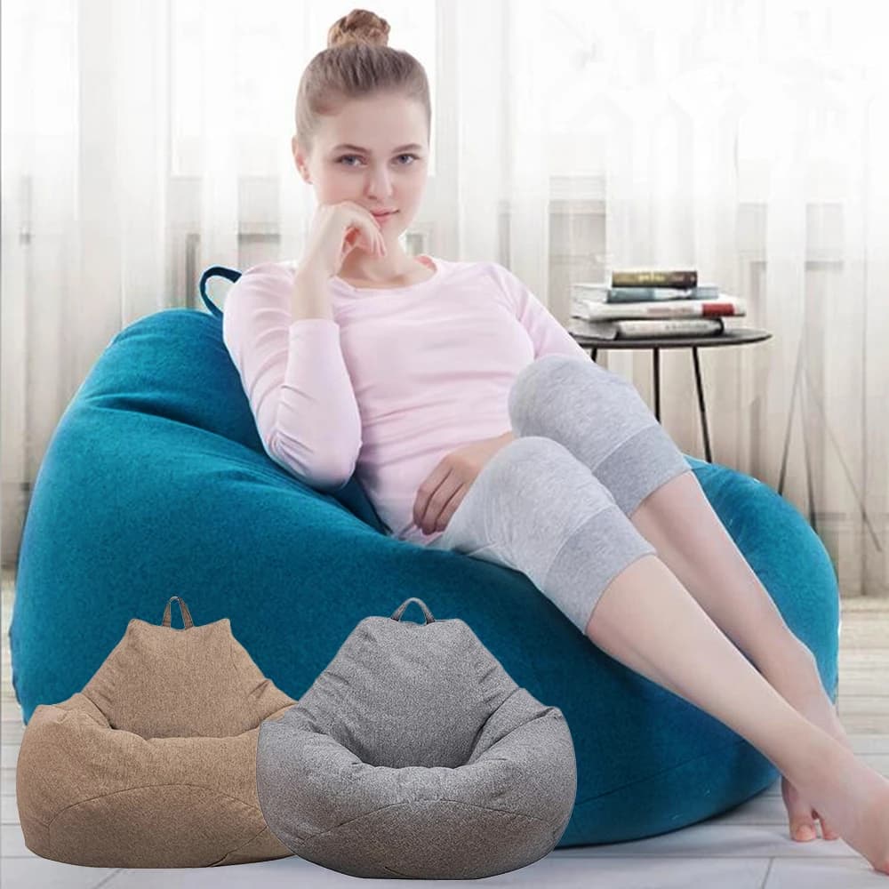 Adultes enfants Bean Bag couverture grand paresseux canapé chaise couverture sans remplissage coton 