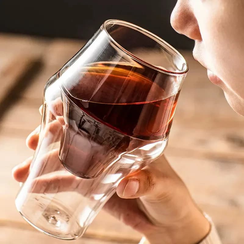 Tasse en verre Double couche de 120/250/335ml, tasse à café expresso suspendue à l'oreille, Anti-brû