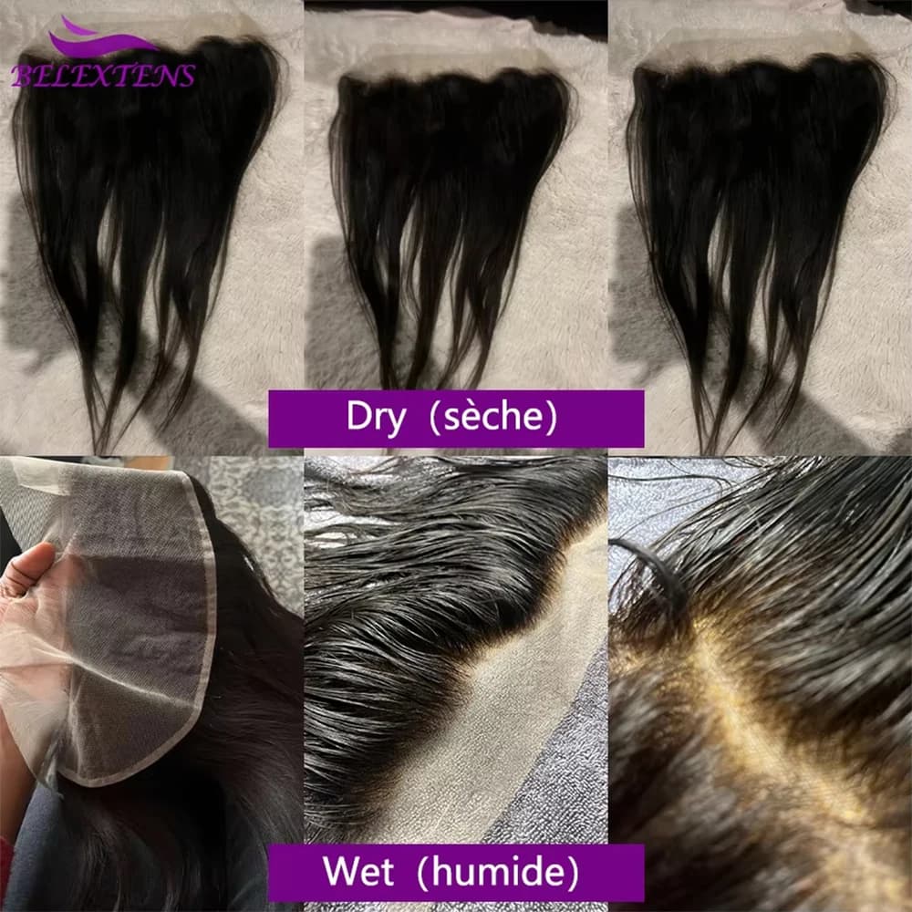 13x4 Transparente Dentelle Frontale 14 à 24 Pouces 100 % Humains Cheveux Pré-épilés Naissance de Che