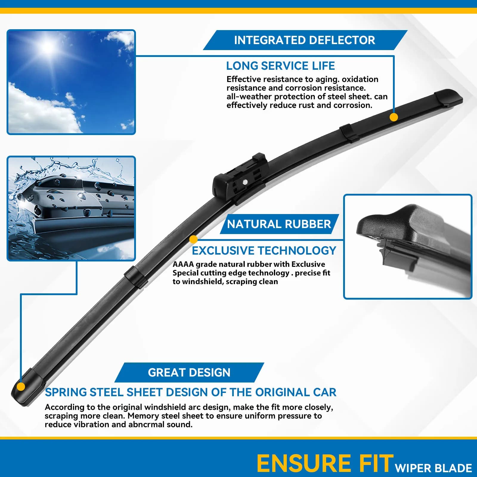 Erick's – jeu de balais d'essuie-glace avant et arrière, pour Skoda Octavia 5E A7 Estate 2013 – 2018