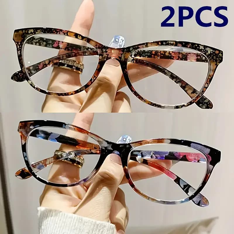 Lunettes de lecture œil de chat, 2 pièces, décoration d'été, Anti-lumière bleue, paquet de mode, lun