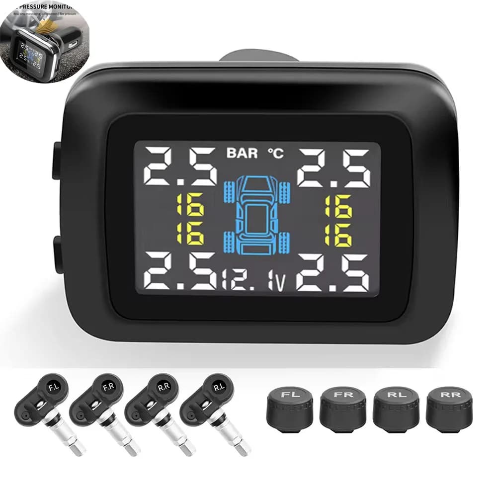 Allume-cigare TPMS pour voiture, système de surveillance de la pression des pneus, alarme, compteur 