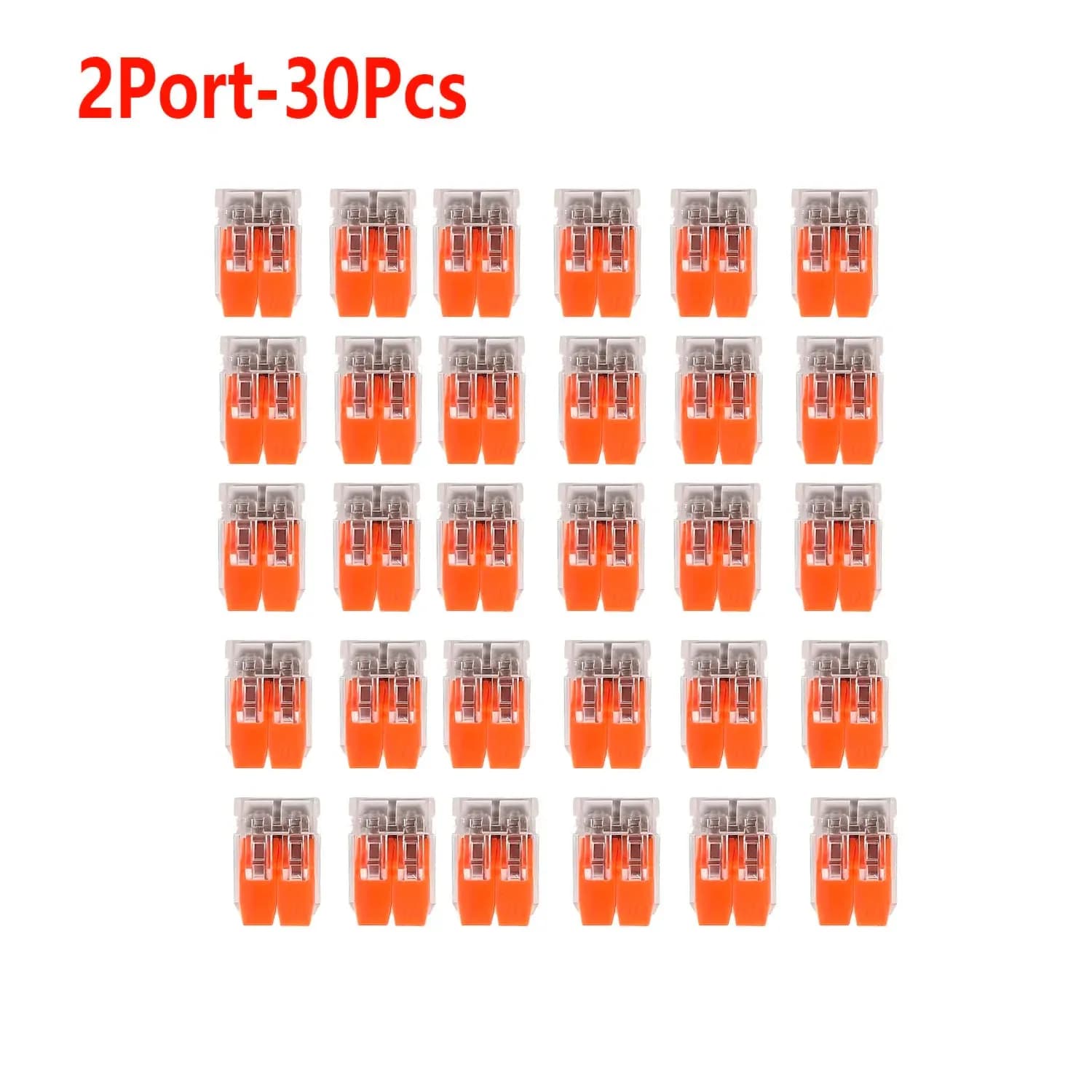 Ensemble de 30 connecteurs de câble combinés orange, 2 ports/3 ports/4 ports/5 ports, connecteurs de