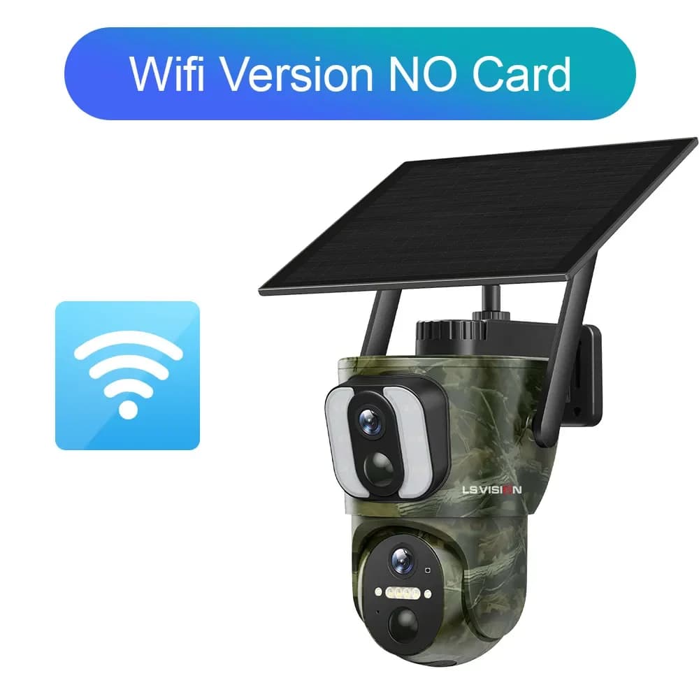 LS cig4 K-Caméra de piste solaire à écran pour touristes, détection PIR, caméra de sécurité PTZ, con