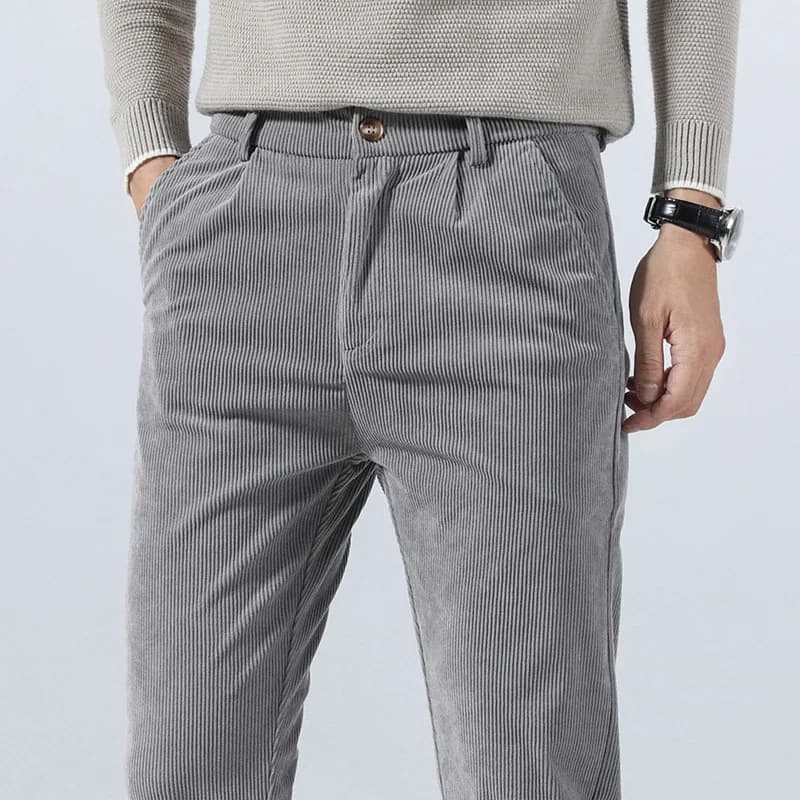 Pantalon décontracté en velours côtelé pour homme, collection Printemps-Automne 2026, coupe droite é