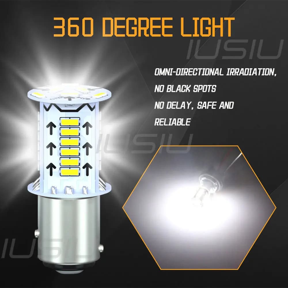 IUSIU 2 pièces Flash P21W 1156 BA15S 1157 ampoule Led stroboscopique BAY15D T20 7440 7443 P21/5W rou