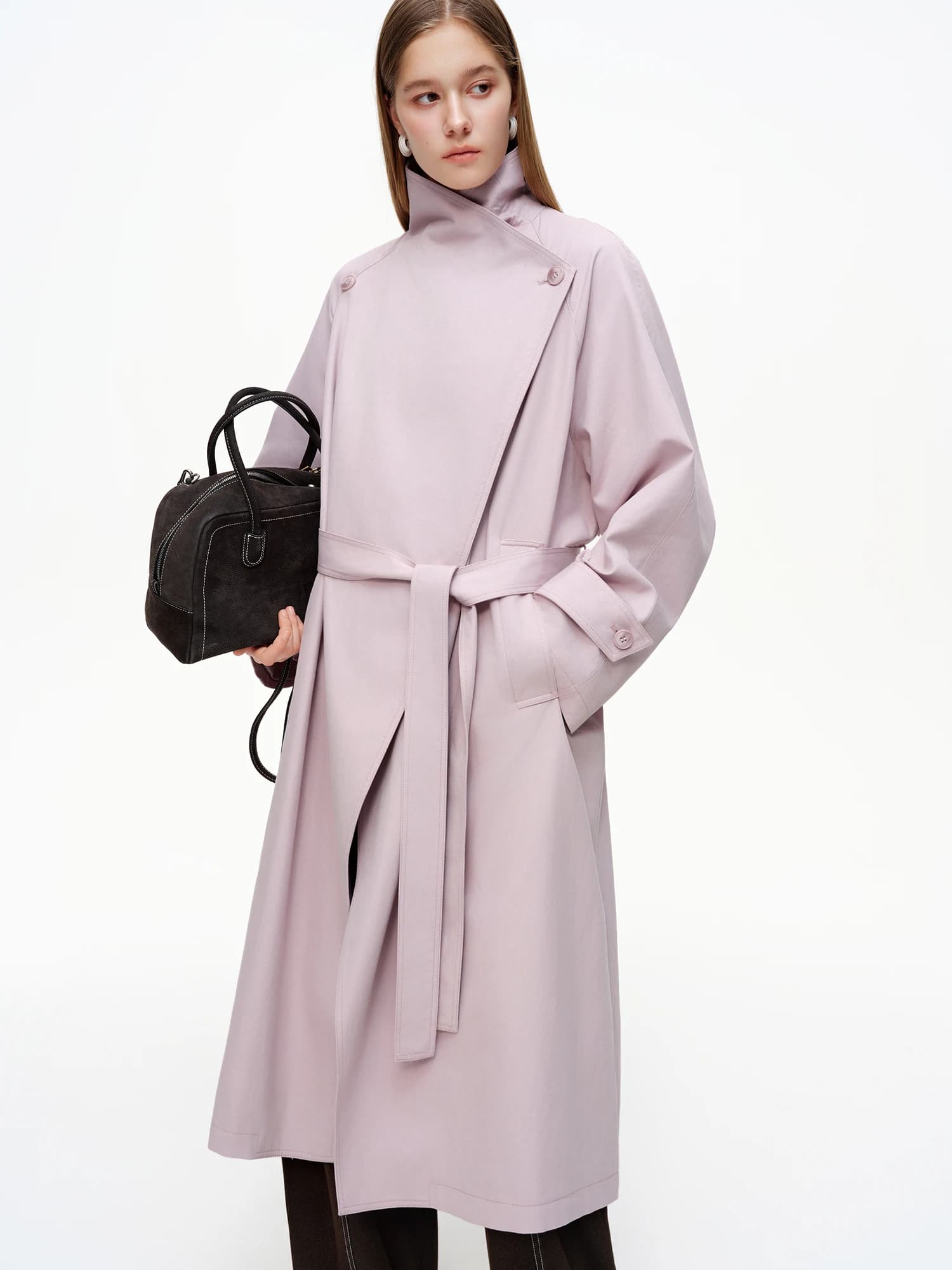 DUSHU – Trench-Coat de Style britannique pour femmes, coupe cintrée, mi-long, vêtements d'extérieur,