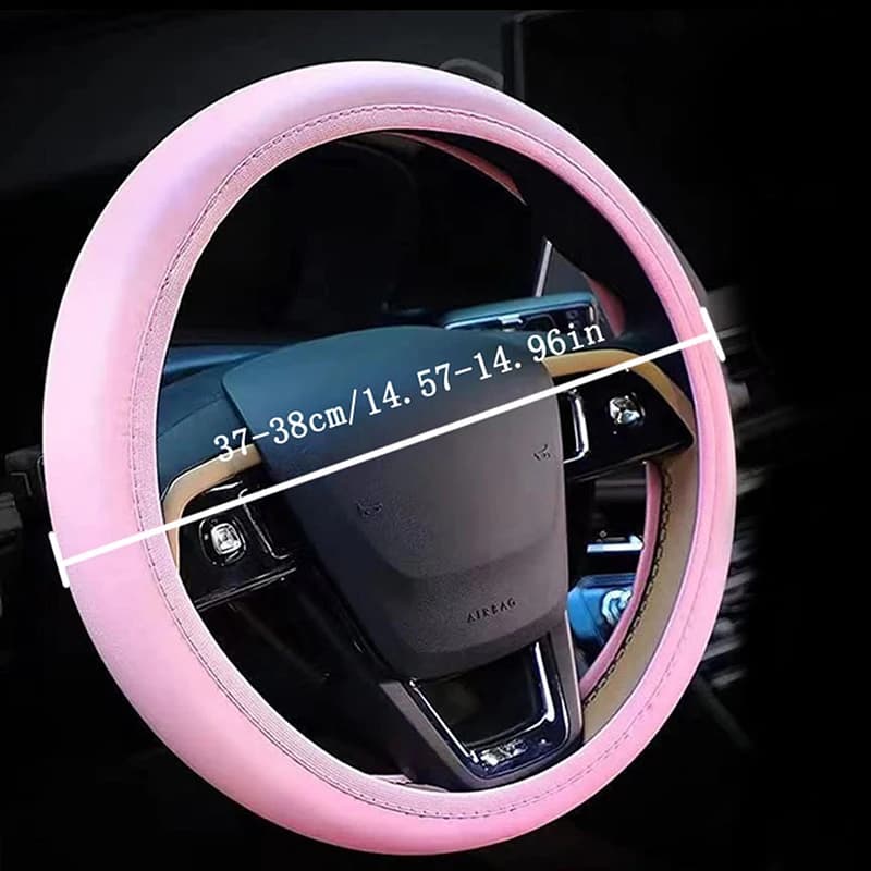 Housse de volant en cuir pour femmes, 10 pièces, ensemble d'accessoires de voiture mignons avec cein