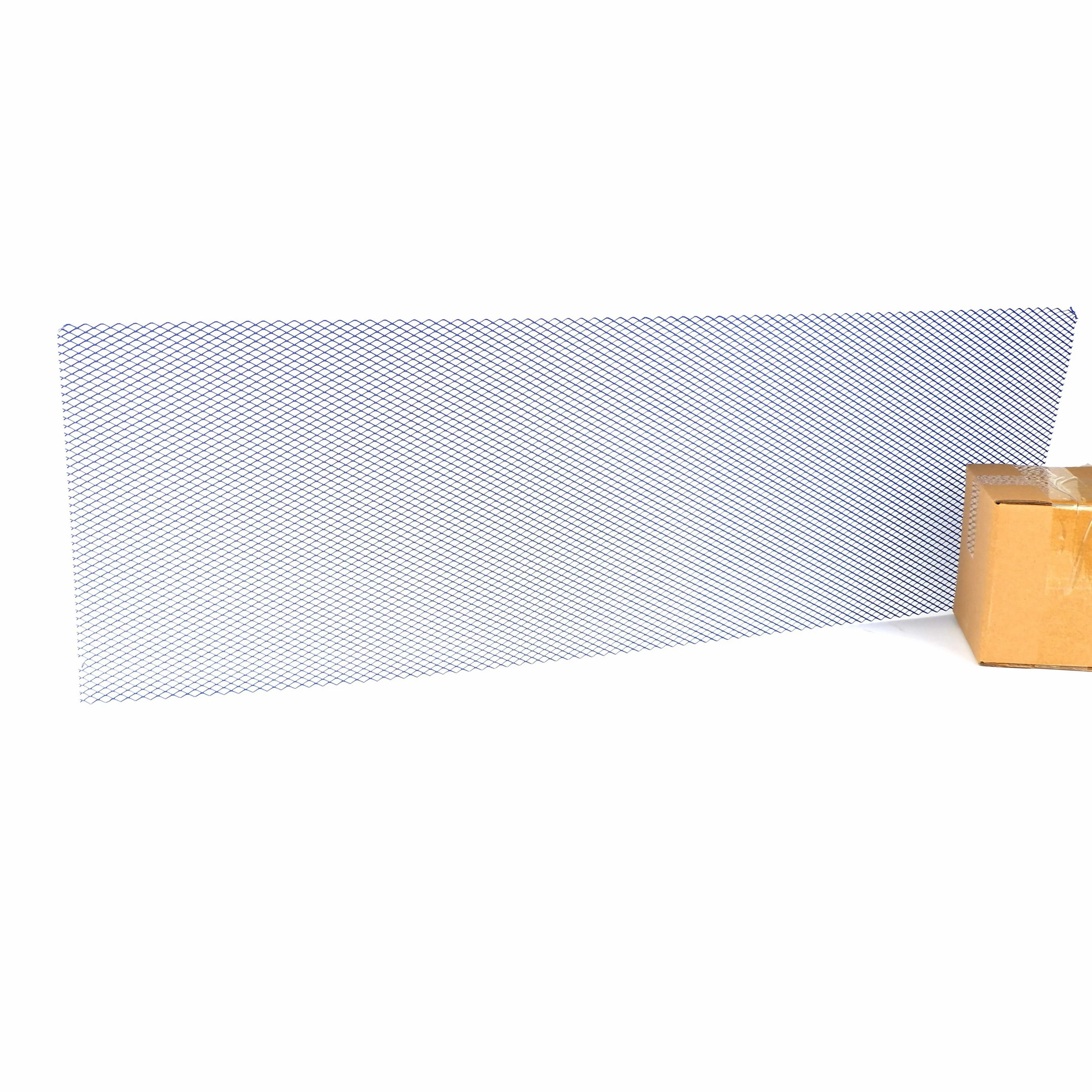 Grille de pare-chocs de voiture de course en aluminium, 100x33cm, filet de ventilation, noir, argent