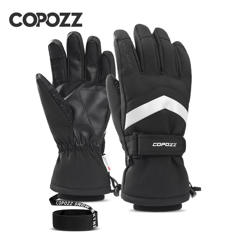 COPOZZ-Gants de ski chauds et imperméables pour homme et femme, moufles épaisses, thermiques, de mot