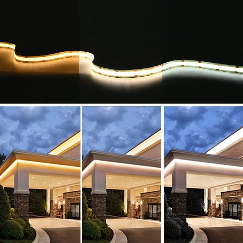 Bande lumineuse LED CCT COB haute densité 608 LED s/m, Flexible et variable, 2700K à 6500K, éclairag