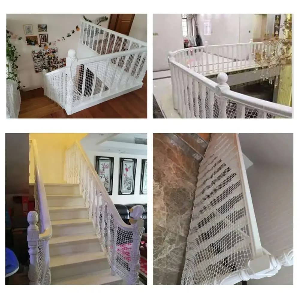Filet de sécurité contre les chutes, clôture de pont sûre, protection en nylon blanc, balcon, fenêtr