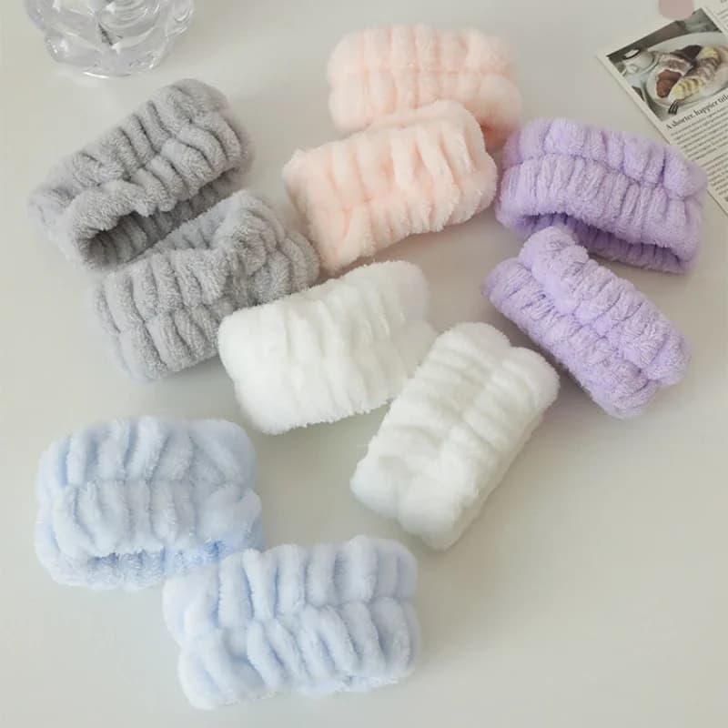 2 pièces lavage du visage main dragonne réutilisable bandeau de sueur microfibre serviette bande Fle