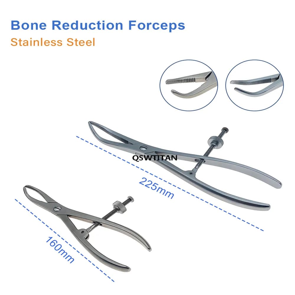 Pince de réduction osseuse supérieure/inférieure, mâchoires dentelées, instruments orthopédiques vét