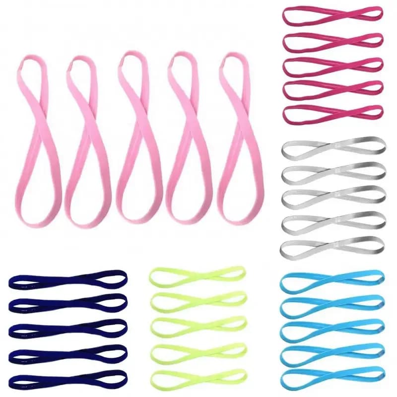 5/10 pièces couleur bonbon femmes hommes Yoga bandes de cheveux Sport bandeau filles Sport anti-déra