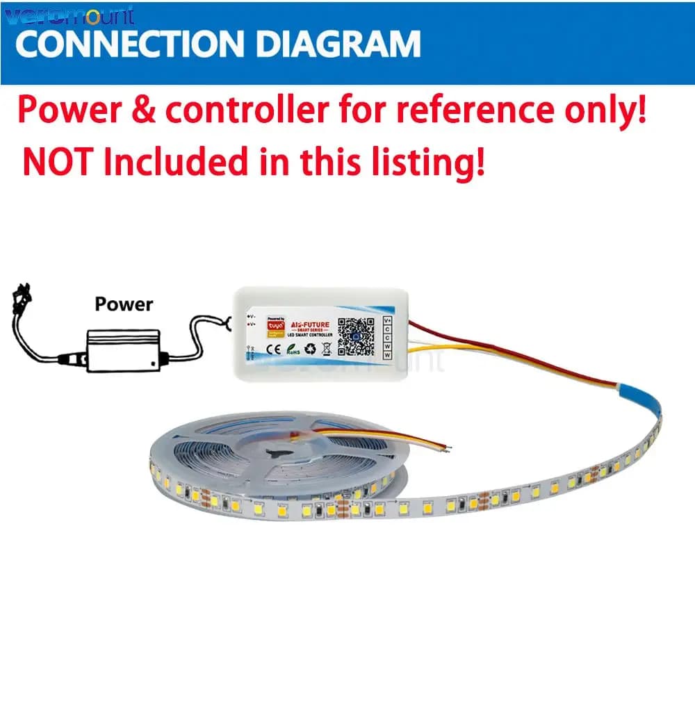 Bande lumineuse LED double couleur SMD 2835 CCT, 5m, variable, 5V 12V 24V DC WW CW, température de c