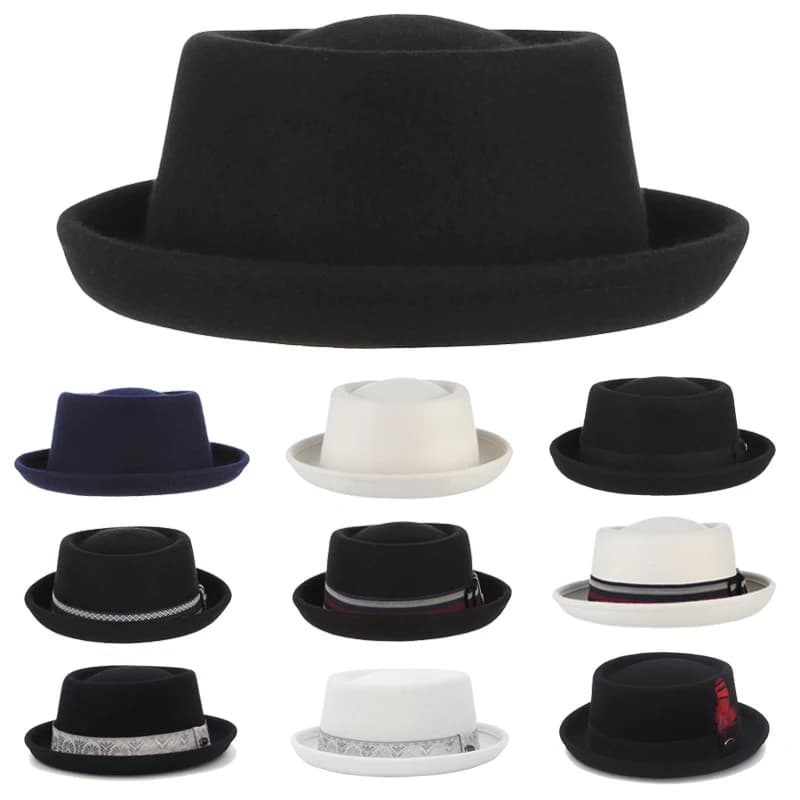 Chapeau Fedora 100% laine pour tarte de porc, pour femmes et hommes, automne et hiver, chapeau de po