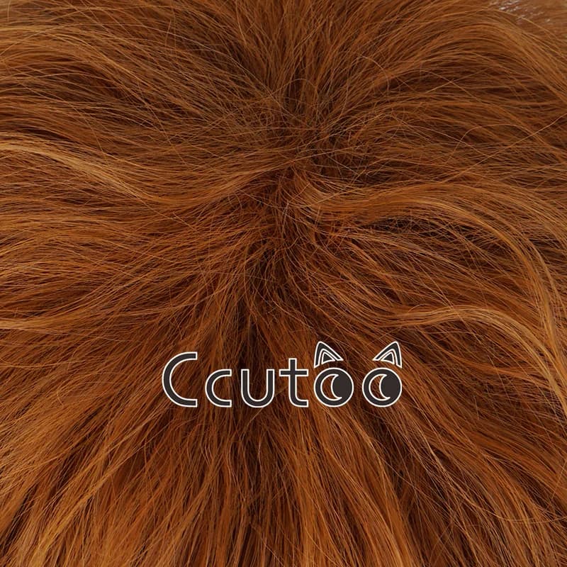 Anime culotte et bas avec porte-jarretelles Burifu Cosplay perruque 30 cm court Orange cheveux boucl