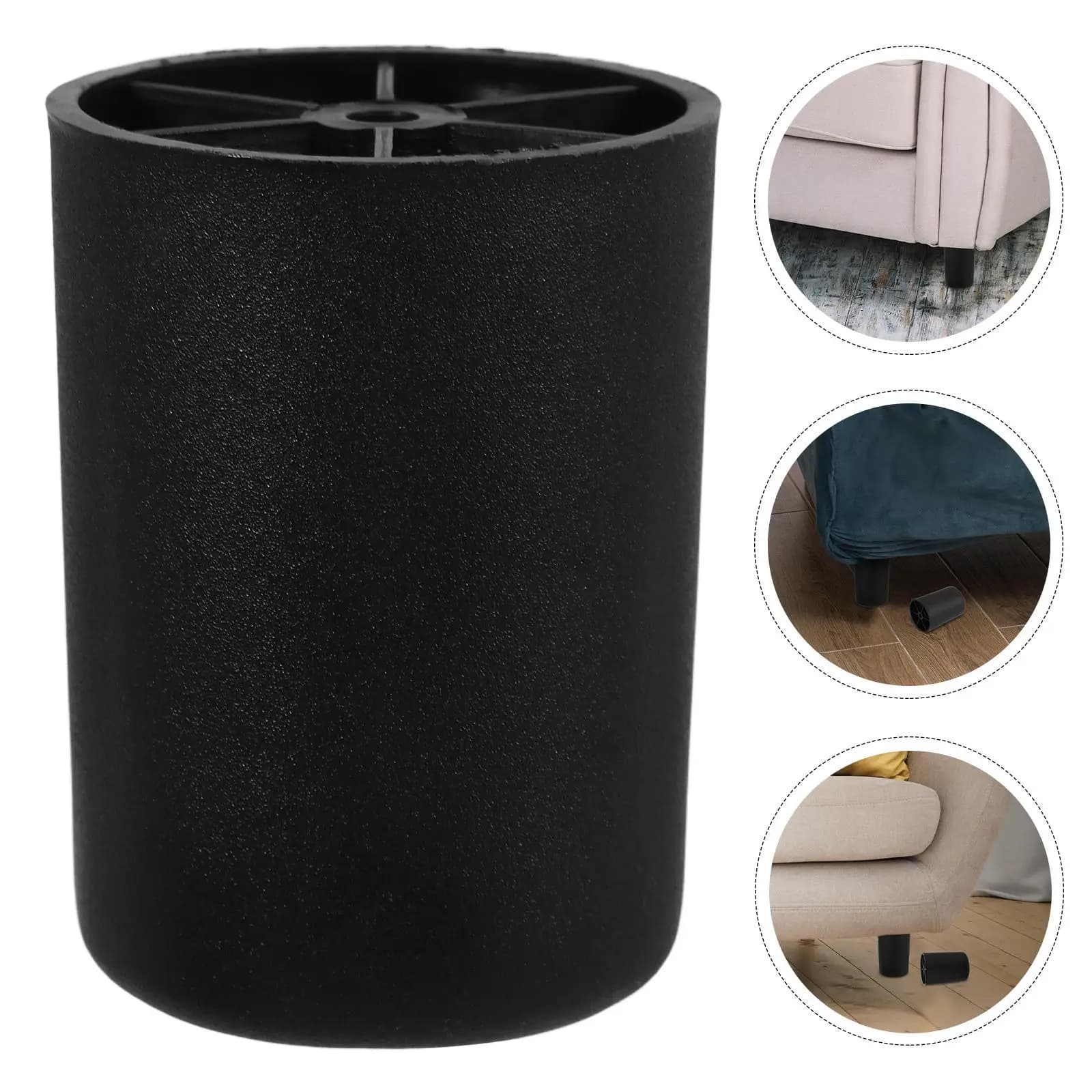 4 pièces 8cm pieds de meubles en plastique noir remplacement canapé Table armoire pieds Stable facil