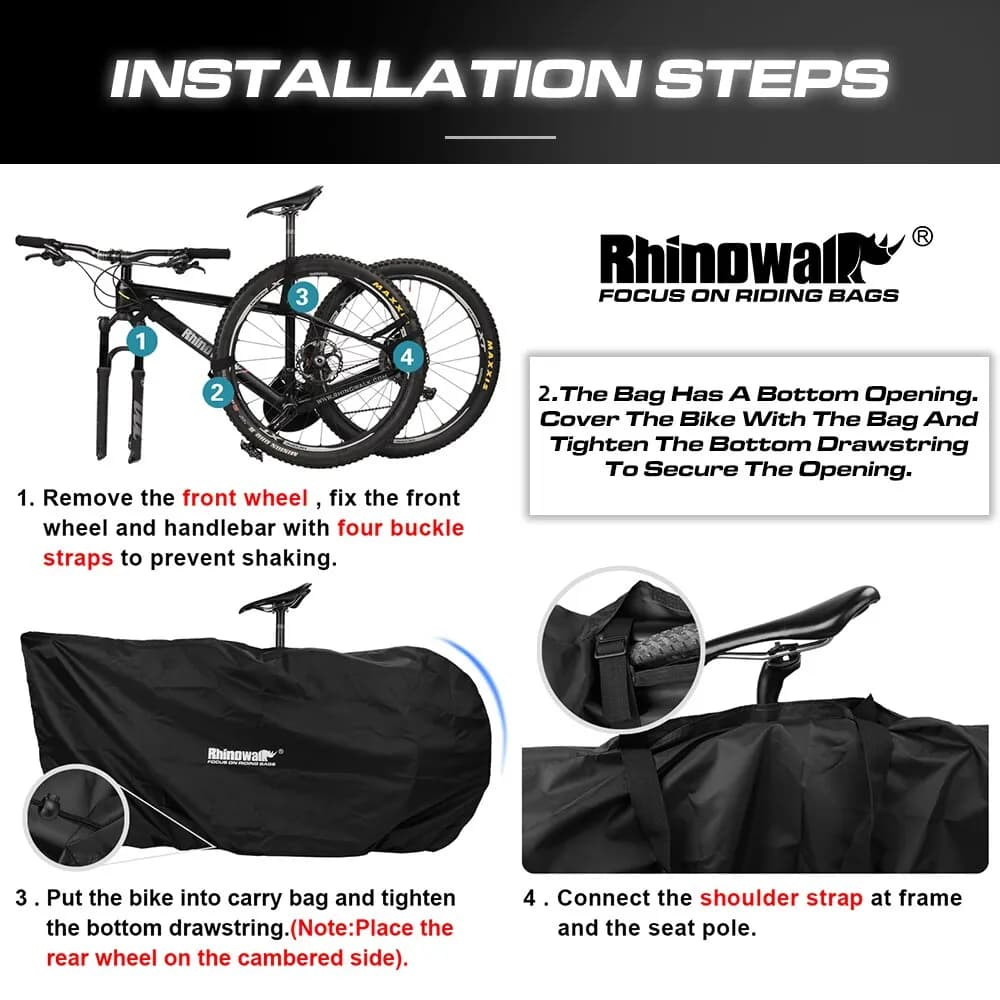 Bal inowalk-Juste de sac de rangement pour vélo de route, portable, convient à 27.5 "et moins, VTT, 