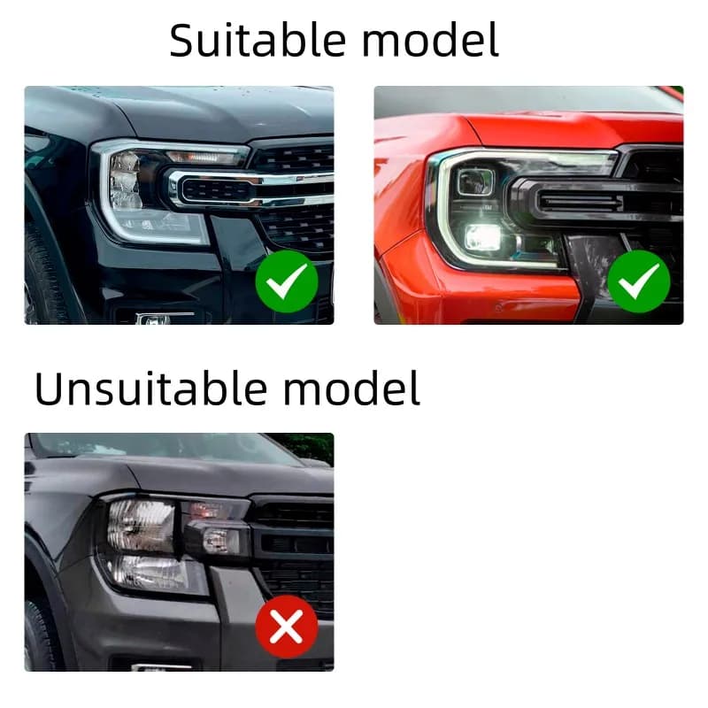 Couvercle de phare, autocollant de Protection pour FORD RANGER T9 2022 2023 2024 WILDTRAK SPORT XLT