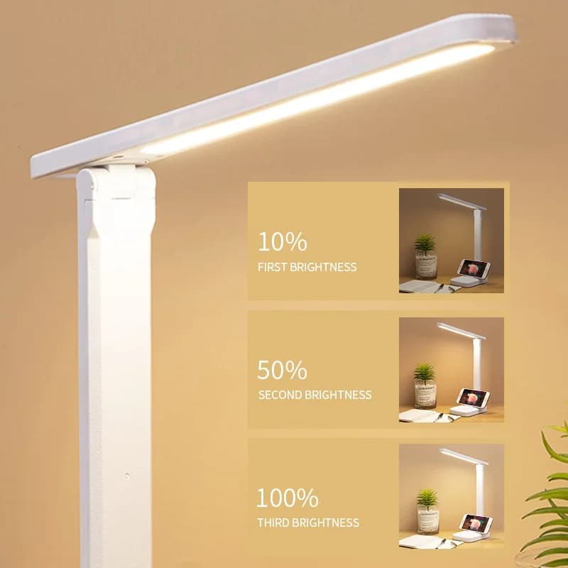 Lampe de Table LED 6000mAh, rechargeable par USB/prise continue, lampe de bureau à intensité variabl