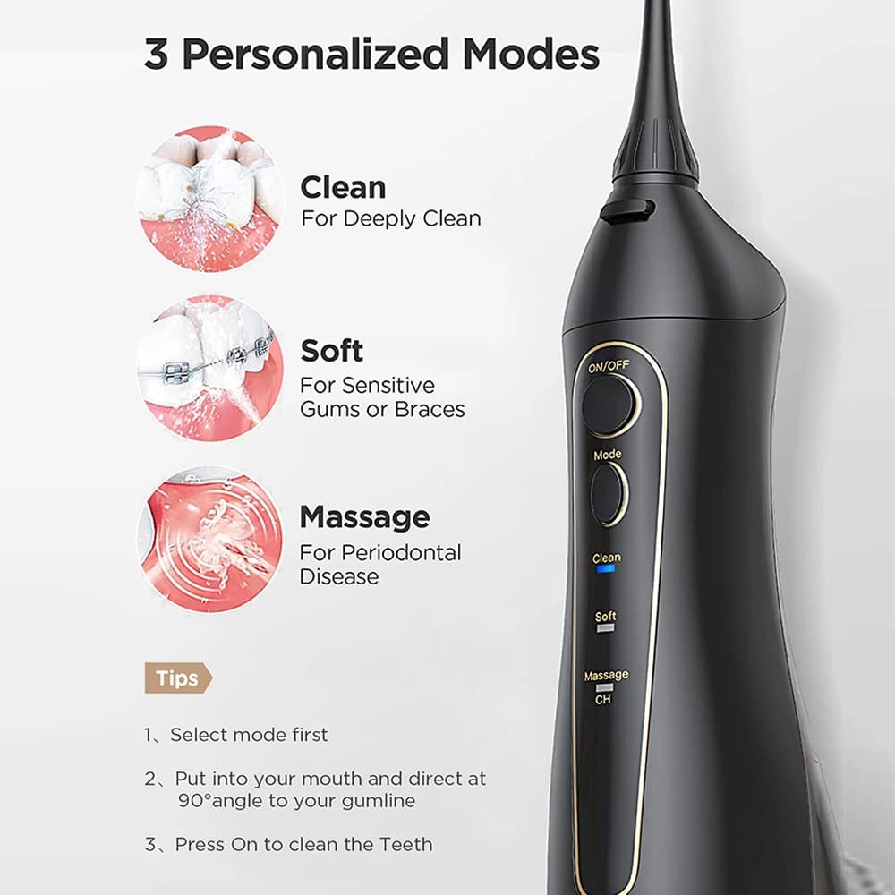 Fairywill hydropulseur Oral Rechargeable Portable dentaire 3 Modes réservoir d'eau pour les dents 30