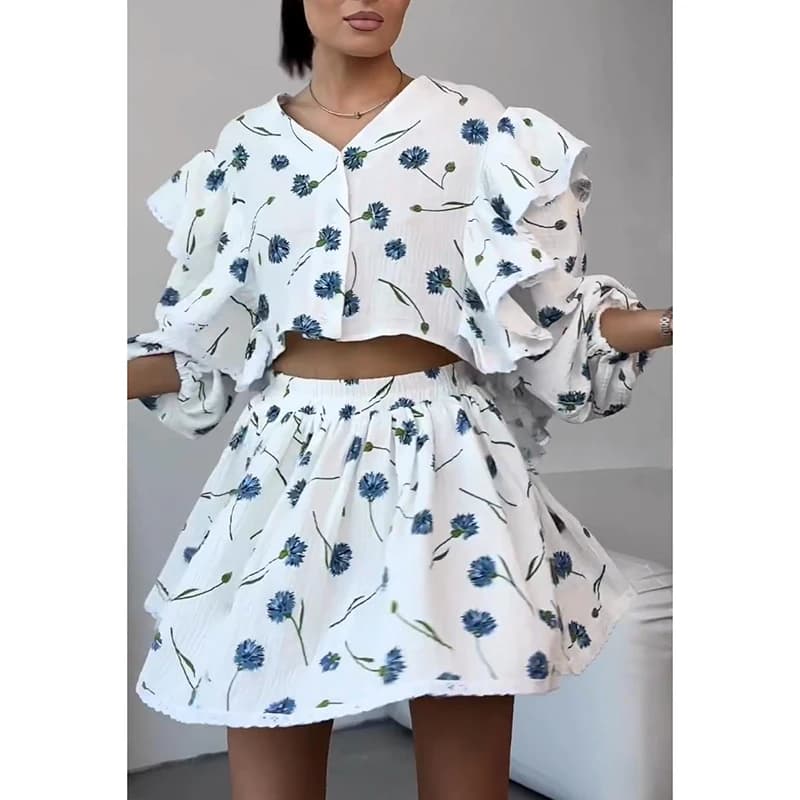 Ensembles de jupes en coton et lin pour dames, col en V, simple boutonnage, mini jupe en Y, beaux ol