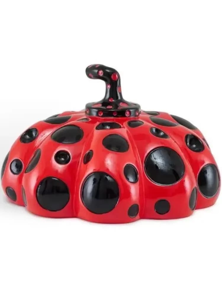 Statue de citrouille Kusama Yayoi, sculpture de citrouille à points ondulés, art japonais, artisanat