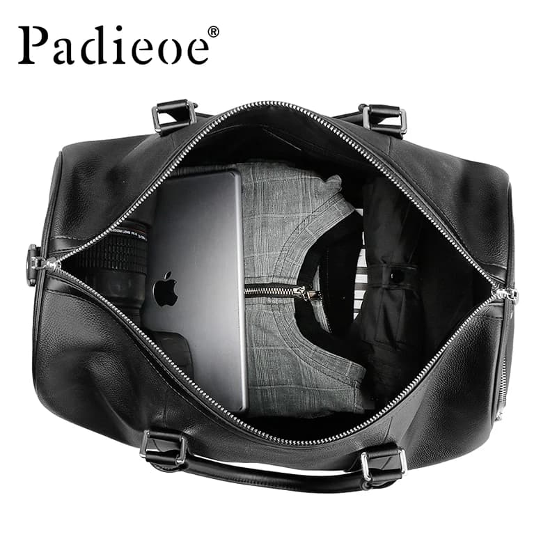 Sac de voyage en cuir de vachette de première qualité - sac à bagages d'affaires élégant en cuir vér