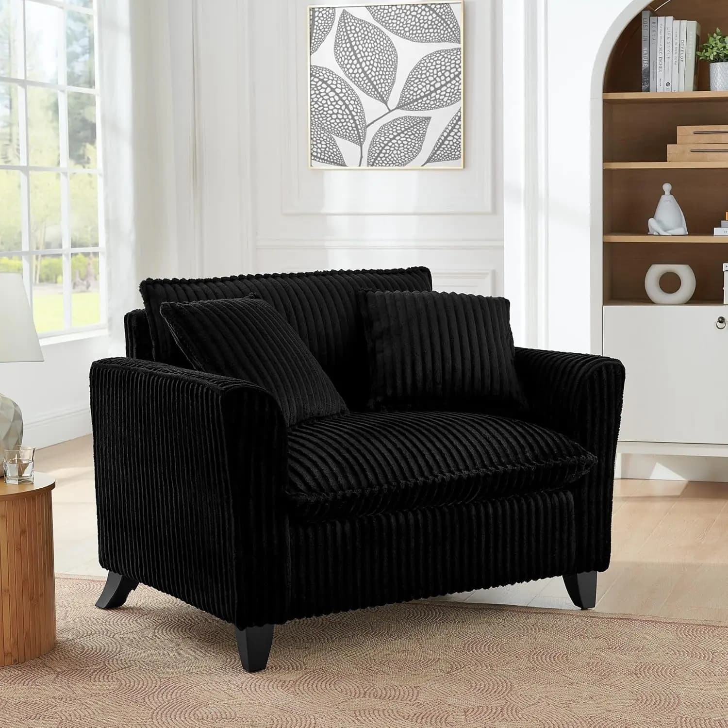 Fauteuil d'appoint surdimensionné, fauteuil simple avec accoudoirs et coussins, fauteuil paresseux r