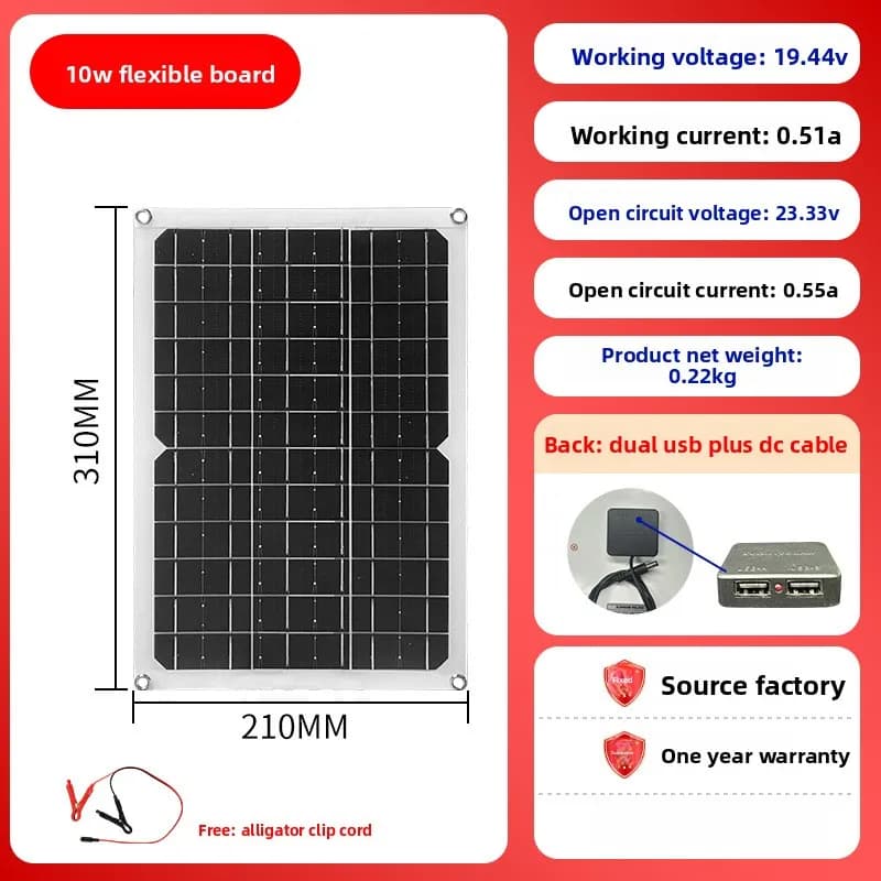 Panneaux solaires photovoltaïques flexibles 40W-80W/19V pour usage domestique, monocristallins, pour