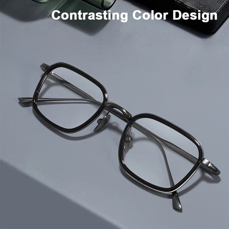 Monture de lunettes carrée en acétate et titane de marque japonaise, pour hommes d'affaires, de luxe
