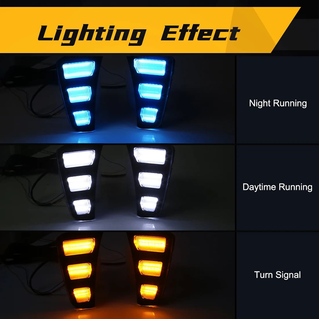 Led DRL pour Kia Pegas 2018 2019 feux diurnes clignotants dynamiques antibrouillard Auto blanc jaune
