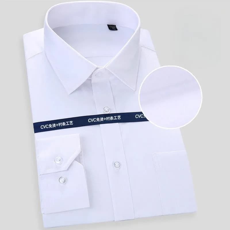 Haute qualité 100% coton hommes robe à manches longues chemise nouveau solide mâle grande taille cou