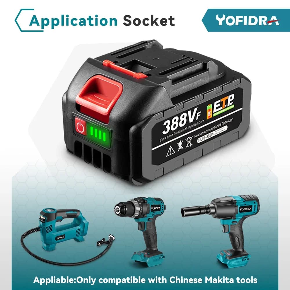 Yofidra – batterie Lithium-Ion Rechargeable 18-20V, pour perceuse/scie/tournevis/clé/meuleuse d'angl
