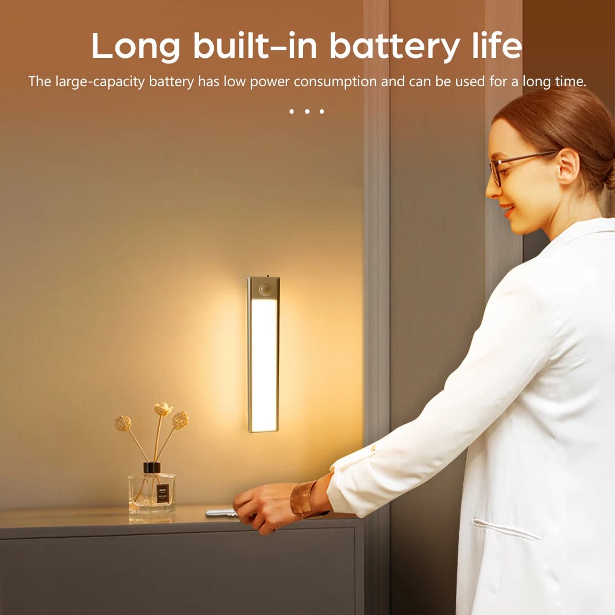 Lampe LED Ultra-mince USB pour armoire, balayage manuel/capteur de mouvement PIR, lampe de cuisine e