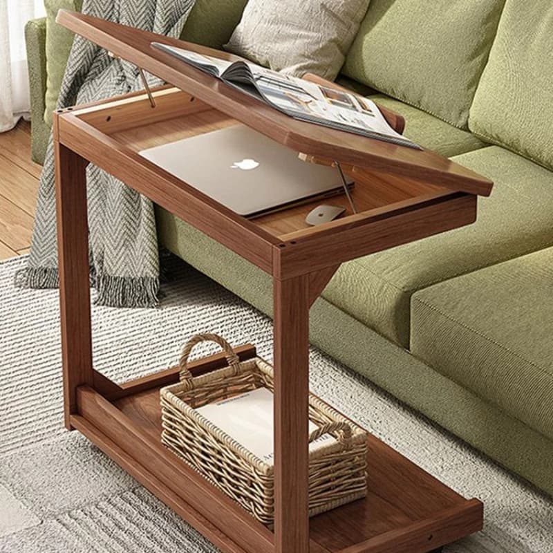 Table d'appoint Portable rabattable en bois massif, salon, chevet, canapé, bureau d'ordinateur, peti