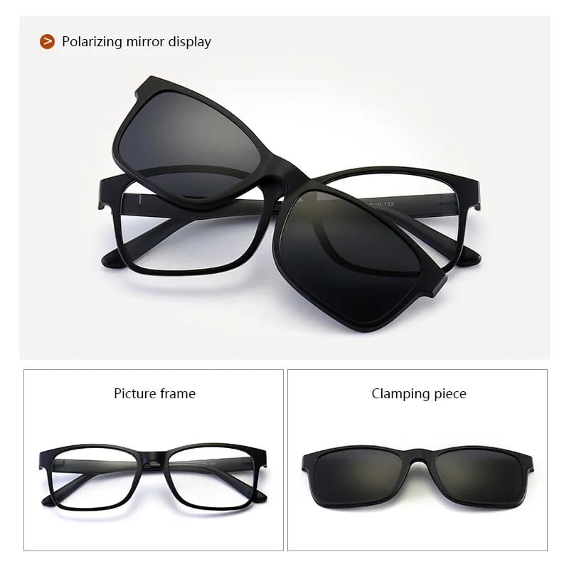 Lunettes de soleil magnétiques myopes pour hommes, lunettes de vision nocturne ultra-légères, anti-l