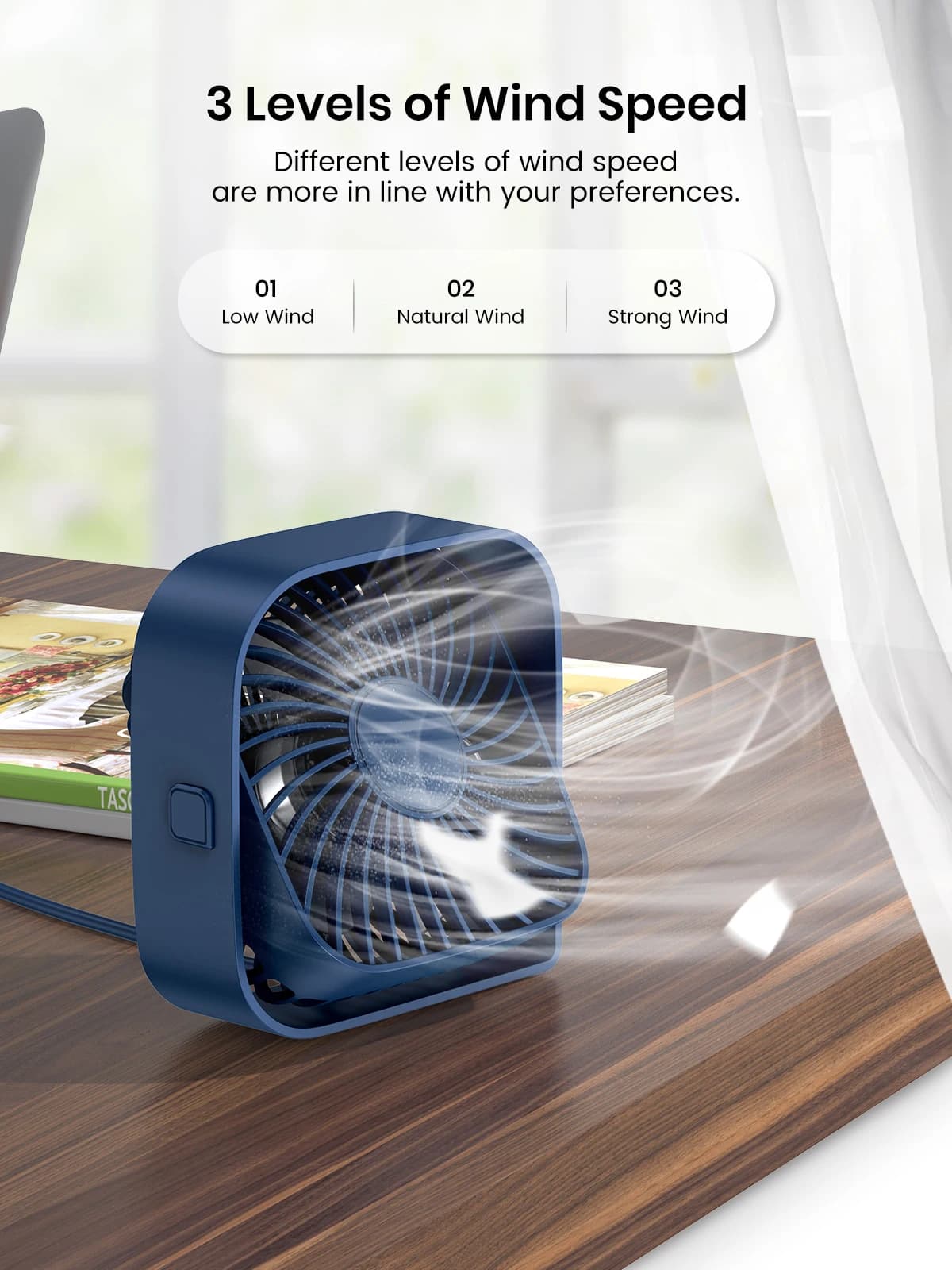 TOPK Mini ventilateur Portable USB ventilateur de bureau Table flux d'air fort et fonctionnement sil