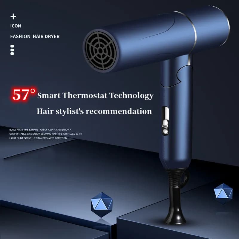 Vente chaude professionnel sèche-cheveux Ion négatif haute puissance lumière bleue pliable électriqu
