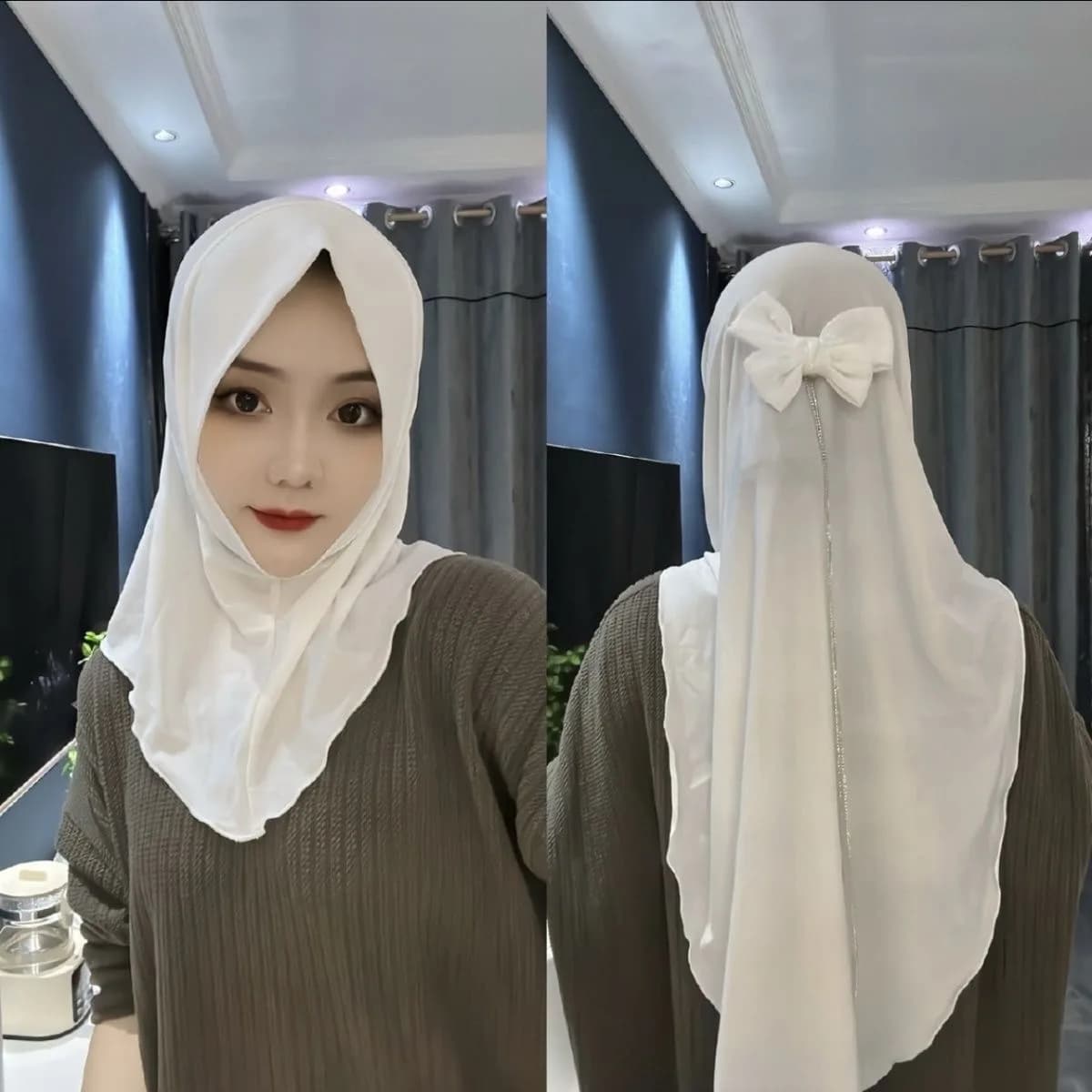 2025 foulards à nœud instantané pour filles, mignons et musulmans, Hijab confortable