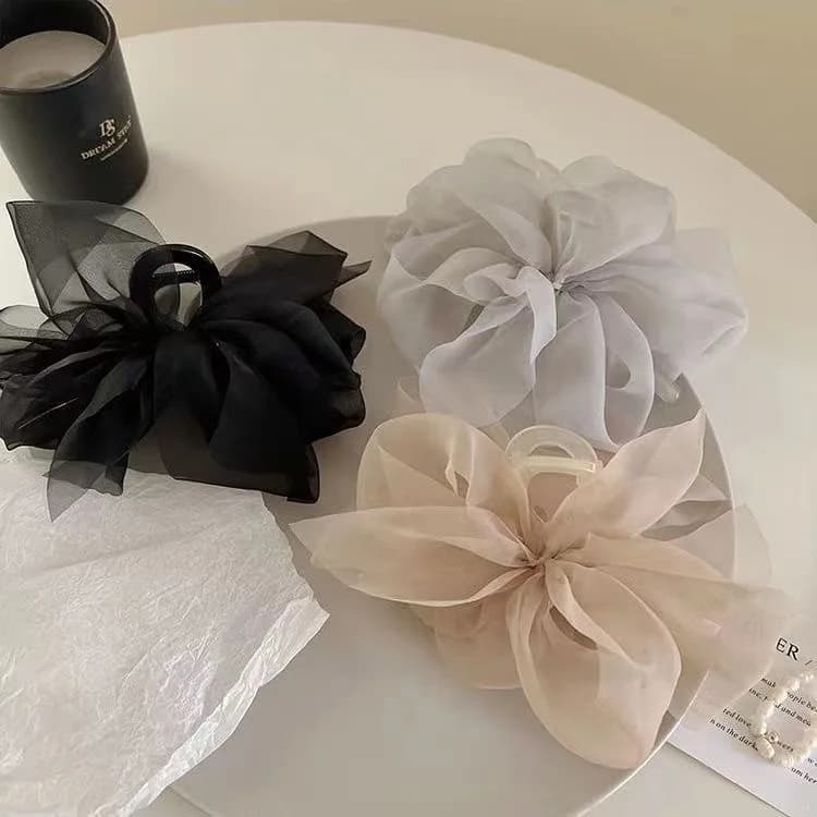 Élégante pince à cheveux en maille avec nœud pour queue de cheval et tresses, accessoire capillaire 