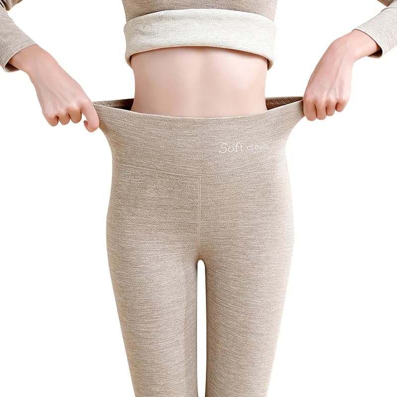 Birdtree, pantalon chaud en mélange de velours de cachemire, pour femmes, pantalon épais et allongé 