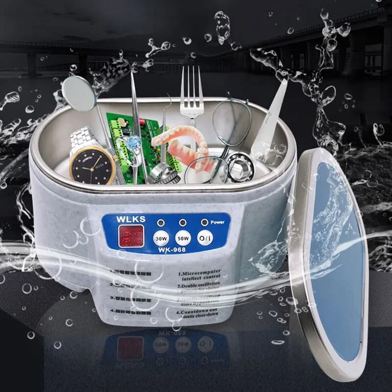 Nettoyeur ultrasonique numérique 30/50W, machine à vibration de bain, pour pièces de bijoux, lunette