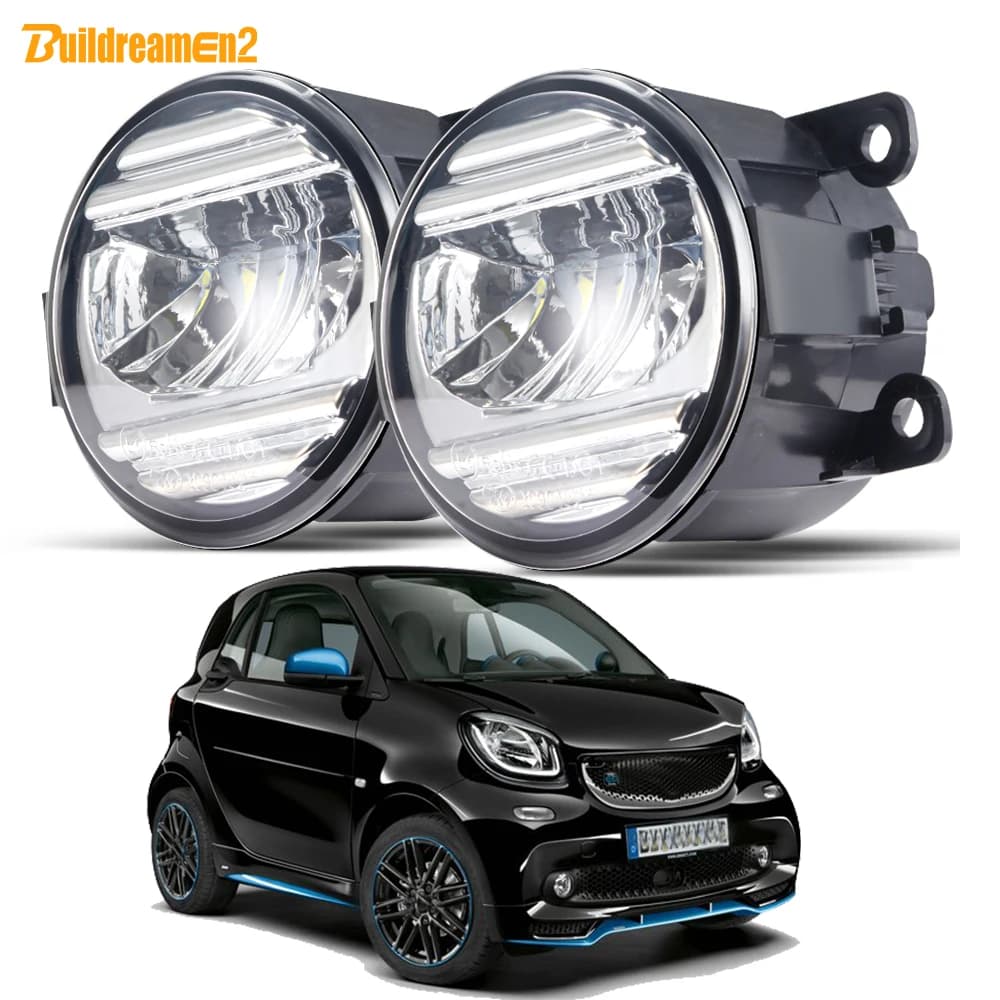 Assemblage de phare antibrouillard LED pour Smart Fortwo, feu antibrouillard diurne de voiture, haut